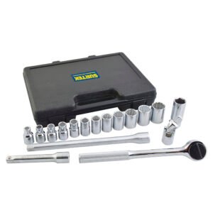 Juego de dados y accesorios cuadro de 1/2" métrico, 17 piezas Surtek F5800M