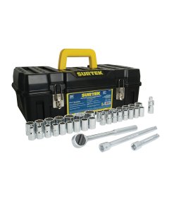 Juego de dados y accesorios cuadro de 1/2" combinado, 36 piezas Surtek F5801C