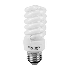 Lámpara espiral mini Volteck T2 15 W luz cálida en blíster - Tecnología de ambientación acogedora para áreas residenciales que crea atmósferas confortables con eficiencia energética superior (Clave 48205)