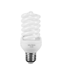 Lámpara espiral mini Volteck T2 23 W luz cálida en blíster - Tecnología de iluminación ambiental para espacios amplios que proporciona calidez envolvente con consumo energético optimizado (Clave 46839)