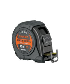 Flexómetro Truper BlackTape 10m - Tecnología de cinta negra extra-ancha para construcción pesada que facilita la visibilidad en cualquier ambiente de trabajo (Clave 103057)