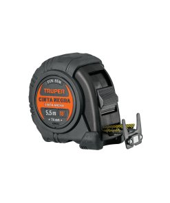 Flexómetro Truper BlackLine 5.5m - Tecnología de cinta negra extra-ancha para construcción que maximiza la durabilidad y precisión en uso intensivo (Clave 11745)