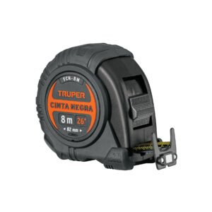 Flexómetro contra impactos 8 m, Cinta Negra 25 mm, TRUPER