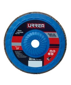 Disco laminado tipo 27 grano 80 con respaldo plástico, 4-1/2" Urrea FD458P
