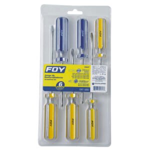 Juego de destornilladores con mango de PVC combinados, 6 piezas Foy FDE6T