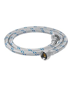 Manguera para Lavabo/Fregadero, Aluminio, 1/2' x 1/2', 100cm, resistente y ligera para conexiones en fregaderos, clave 49532 - FOSET