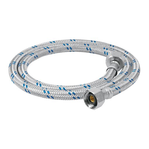 Manguera para Lavabo/Fregadero, Aluminio, 1/2' x 1/2', 100cm, resistente y ligera para conexiones en fregaderos, clave 49532 - FOSET