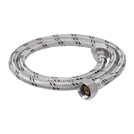 Manguera para Lavabo/Fregadero, Acero Inoxidable, 1/2' x 1/2', 100cm, ideal para conexiones duraderas, clave 49526 - FOSET