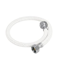 Manguera para Lavabo/Fregadero, Vinilo Blanco, 1/2' x 1/2', 55cm, resistente y flexible para conexiones en fregaderos, clave 45313 - FOSET