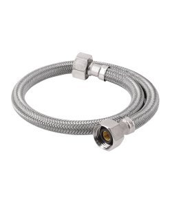 Manguera para Lavabo/Fregadero, Vinilo Gris, 1/2' x 1/2', 55cm, resistente y flexible, ideal para plomería de calidad, clave 49181 - FOSET