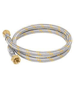 Manguera para Gas, Acero Inoxidable, 3/8' x 3/8', 100 cm, Resistente y Duradero, Ideal para Instalaciones de Gas, Clave 49515, Foset
