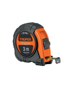 Flexómetro Truper Métrico 3m - Tecnología anti-impacto para mediciones precisas que incluye graduación métrica de alta visibilidad (Clave 15387)