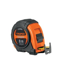Flexómetro Truper Métrico 8m - Tecnología anti-impacto para aplicaciones industriales que incluye graduación métrica de máxima precisión (Clave 15389)