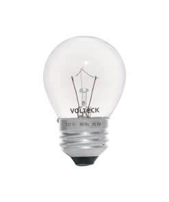 Foco incandescente Volteck 25W para horno/refrigerador transparente - Tecnología de iluminación térmica para electrodomésticos que resiste temperaturas extremas manteniendo visibilidad clara (Clave 49384)