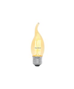 Lámpara incandescente Volteck vintage 40 W tipo flama - Tecnología de ambientación nostálgica para decoración sofisticada que simula iluminación clásica con elegante forma vertical (Clave 47108)