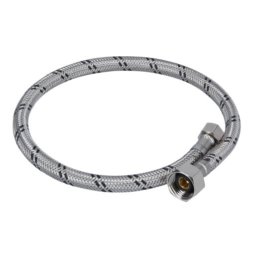 Manguera para Lavabo/Fregadero, Acero Inoxidable, 1/2' x 3/8', 55cm, ideal para aplicaciones de plomería de calidad, clave 45490 - FOSET