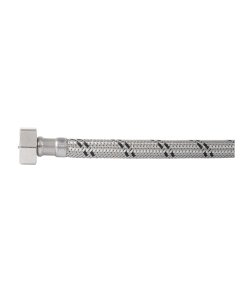 Manguera para Monomando, Acero Inoxidable, 1/2' x 3/8' UNF, 55 cm, ideal para monomandos de lavabo, clave 49202 - FOSET