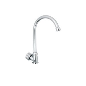 Llave individual fregadero,ABS,cuello curvo,hexagonal, BASIC
