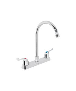 Mezcladora 8' para Fregadero, ABS, Cuello Curvo, Palanca, diseño ergonómico y duradero, clave 48194 - BASIC