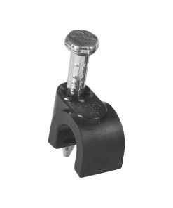Bolsa con 20 grapas Volteck negras de 5 mm - Tecnología de sujeción miniatura para cable redondo que proporciona soluciones invisibles en superficies oscuras (Clave 48280)