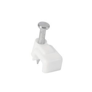 Bolsa con 500 grapas blancas de 6 mm para cable plano