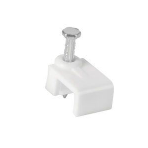 Bolsa con 20 grapas blancas de 8.5 mm para cable plano