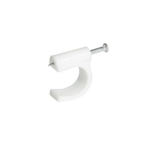 Grapa para cable coaxial 6 mm, color blanco, 20 piezas Surtek GRAC6