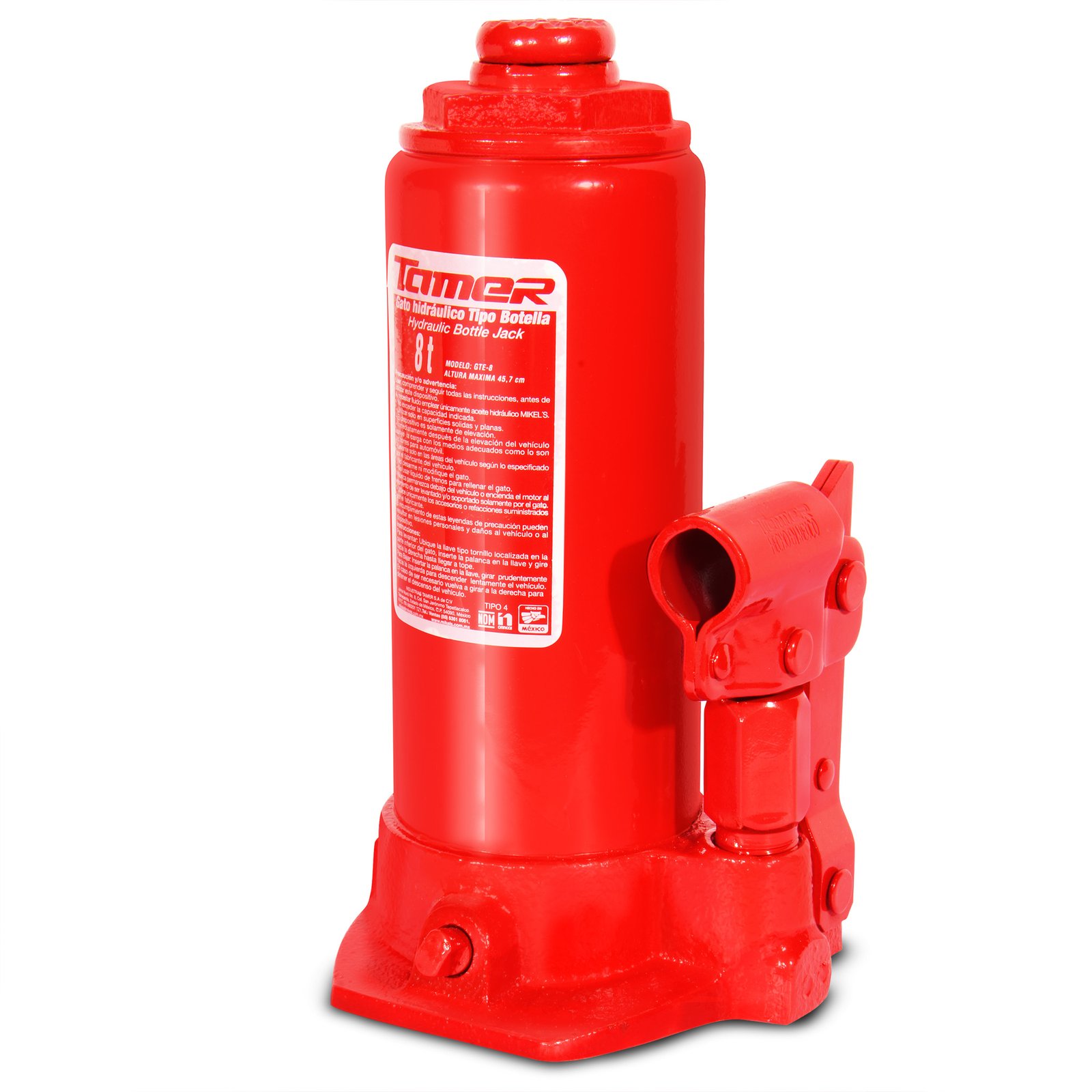 Gato hidráulico de botella con tornillo de extensión (8 ton) TAMER GTE-8