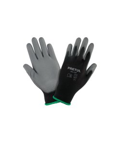 Guantes de nylon recubiertos de poliuretano, M, resistencia ideal para trabajo manual, PRETUL clave 20030