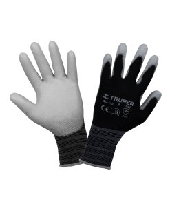 Guantes de nylon Truper Profesionales Talla G - Tecnología de poliuretano flexible para montaje de piezas que combina tacto fino con resistencia a la abrasión (Clave 13292)