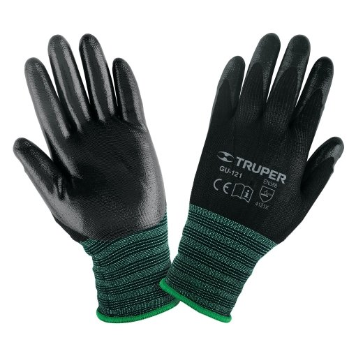 Guantes de nylon Truper Ergonómicos Talla CH - Tecnología de nitrilo liso para mecánica de precisión que aumenta la sensibilidad sin comprometer la protección (Clave 13293)