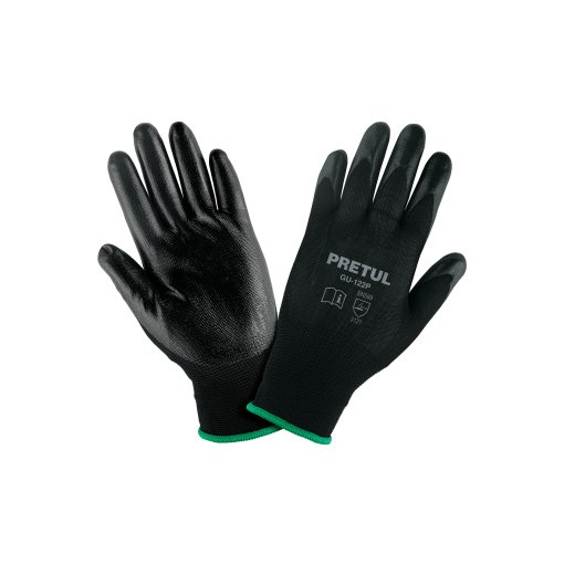 Guantes de nylon recubiertos de nitrilo, M, ideal para trabajos finos y detallados, PRETUL clave 20027