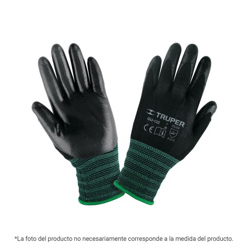 Guantes de nylon Truper Máxima Cobertura Talla XG - Tecnología de nitrilo reforzado para aplicaciones industriales que proporciona protección completa en manos grandes (Clave 103867)