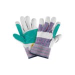 Guantes de carnaza y loneta con refuerzo, unitalla, PRETUL