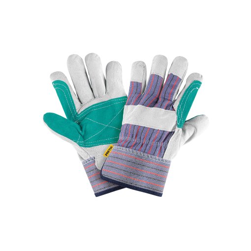 Guantes de carnaza y loneta con refuerzo, unitalla, resistente para trabajos pesados, PRETUL clave 29977