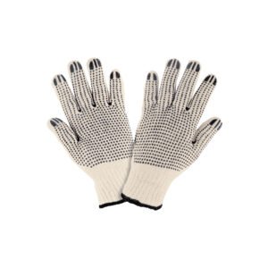 Guantes de algodón con puntos de PVC en palma y dorso,PRETUL