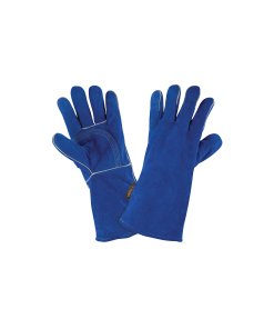 Guantes para Soldador Truper Reforzados Azules - Tecnología de Resistencia Térmica para Soldadura Industrial que Protege las Manos Contra Altas Temperaturas y Salpicaduras de Metal Fundido (Clave 15246)