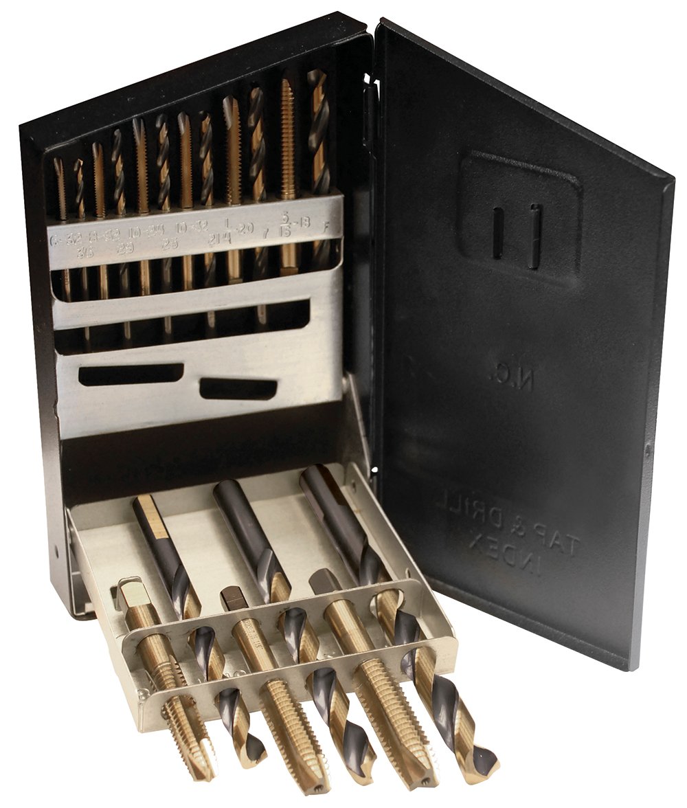 Juego de brocas premium y machuelos de acero de alta velocidad, 18 piezas Urrea H5118MC