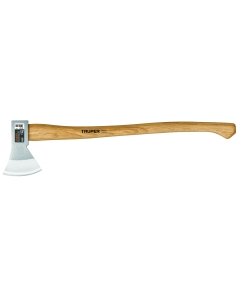 Hacha Europea Truper 1000 g Mango Hickory 28" - Tecnología de Diseño Ergonómico para Uso Prolongado que Distribuye el Peso Idealmente para Reducir la Fatiga en Largas Jornadas (Clave 101768)