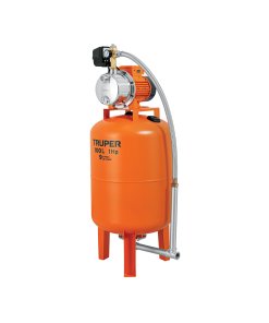 Equipo Hidroneumático Truper 100L - Tecnología de Bomba Jet Inoxidable 1 HP para Sistemas de Agua que Proporciona Presión Constante (Clave 12255)