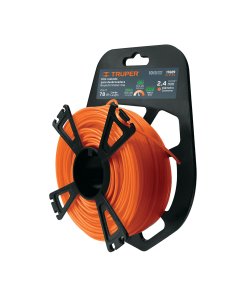 Hilo Truper Profesional Redondo 2.4mm x 78m - Tecnología de Corte para Desbrozadora en Tarjeta Tipo Carrete para Vegetación Media que Resiste la Abrasión (Clave 17609)