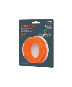 Hilo Truper Profesional Redondo 2.4mm x 12m - Tecnología de Corte para Desbrozadora en Tarjeta para Uso Ocasional que Mantiene el Rendimiento Óptimo (Clave 16944)