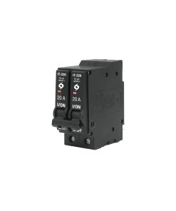Interruptor VOLTECK de 2 polos 20A enchufable - Tecnología de seguridad balanceada para cargas bifásicas que garantiza protección completa en electrodomésticos especializados (Clave 46704)