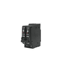 Interruptor VOLTECK de 2 polos 30A enchufable - Tecnología de seguridad integral para circuitos potentes que interrumpe instantáneamente ambas líneas ante condiciones anormales (Clave 46705)
