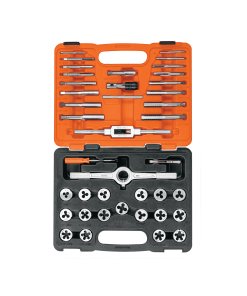 Juego de Machuelos y Tarrajas Truper 40 Piezas - Tecnología de Roscado Universal para Aplicaciones Industriales que Cubre las Necesidades de Roscado Interno y Externo (Clave 11442)