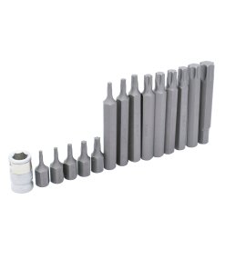 Juego de puntas torx cortas y largas hexágono de 3/8" con adaptador, 15 piezas Urrea J230