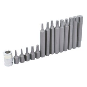 Juego de puntas torx cortas y largas hexágono de 3/8" con adaptador, 15 piezas Urrea J230