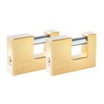 Juego de candados para cortina 80 mm, latón brillante, llave estándar, 2 piezas Lock J2CCL