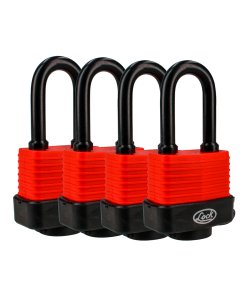 Juego de candados impermeables largos 40 mm, llave estándar, 4 piezas Lock J4CIL