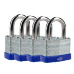 Juego de candados laminados 40 mm, llave estándar, 4 piezas Lock J4CLA